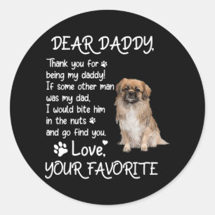 Adesivo Dear Daddy Tibetan Spaniel Dog Dad Father's Day