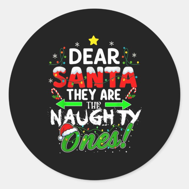 Adesivo Dear Santa They Are The Naughty Ones Funny  (Frente)