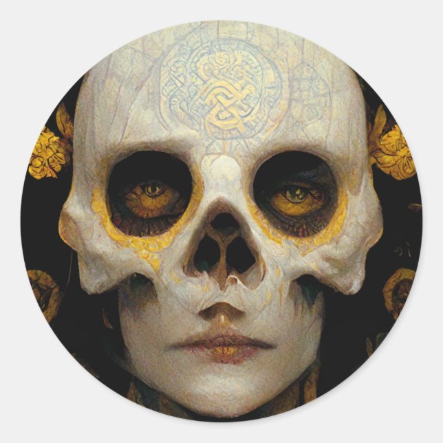 Adesivo Death Mask Fantasy Sci-Fi Art (Frente)