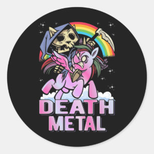 Adesivo Death Metal Unicorn Reaper Rainbow