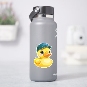 Adesivo Decal branco de pato de borracha amarela