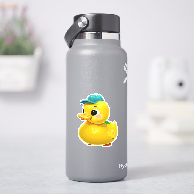 Adesivo Decal branco de pato de borracha amarela (HidroFlask)