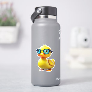 Adesivo Decal branco de pato de borracha amarela