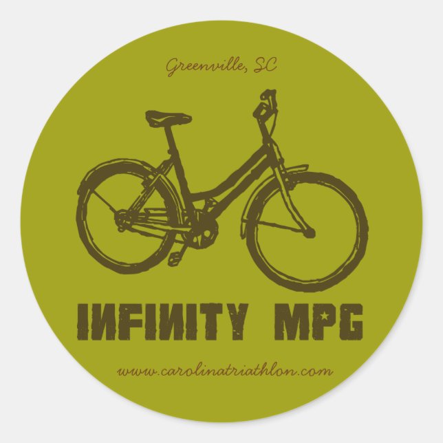 Adesivo decal castanho INFINITY MPG, www.carolinatriathlon (Frente)
