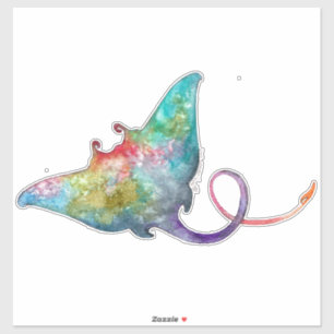 Adesivo Decal de Stingray de Aquarela