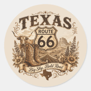 Adesivo Decal de Viagem Texas Route 66 Big Sky Road