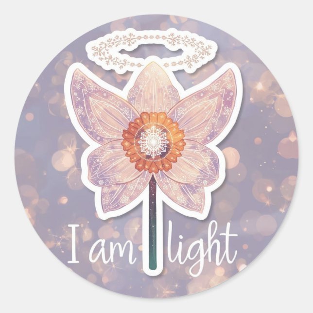 Adesivo December Birth Flower Round Sticker Narcissus (Frente)