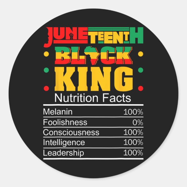 Adesivo Décima Junta de Black King Nutritional Facts Orgul (Frente)