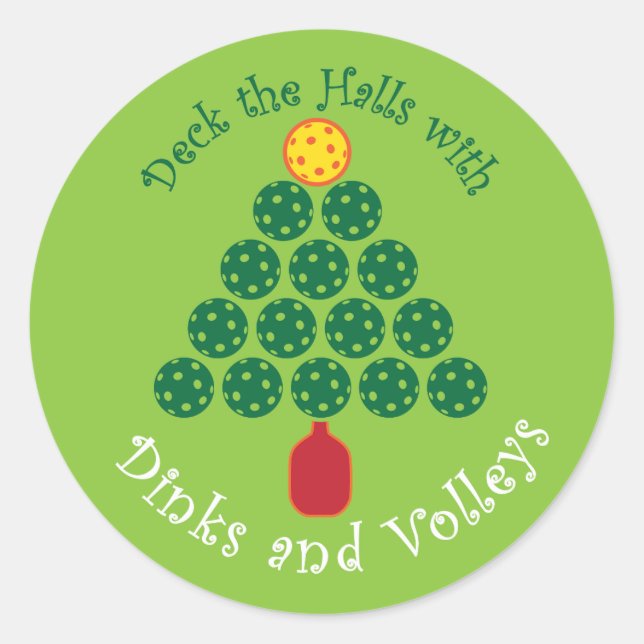 Adesivo Deck the Halls with Pickleball (Frente)