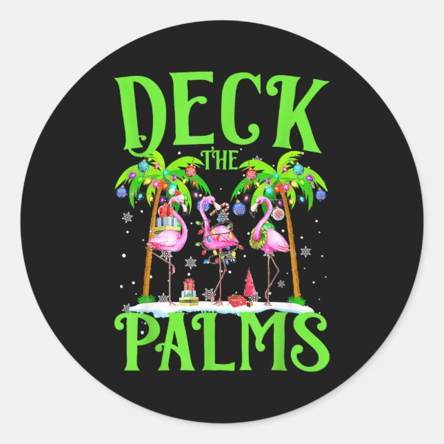 Adesivo Deck The Palms Flamingo Trocal Christmas Lights Pa (Frente)