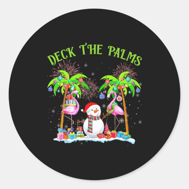 Adesivo Deck The Palms Flamingo Trocal Christmas Lights Pa (Frente)