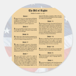 Adesivo Declaração de Direitos dos Estados Unidos