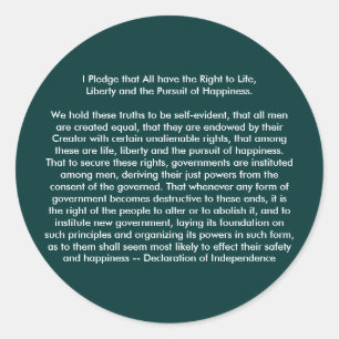 Adesivo ! Declaração de Independência do Crio U