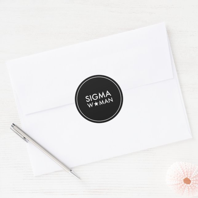 Adesivo Declaração de Mentalidade da Mulher Sigma Preta (Envelope)