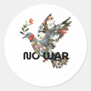 Adesivo Declaração de sem guerra Peace Dove Pacifist Bold