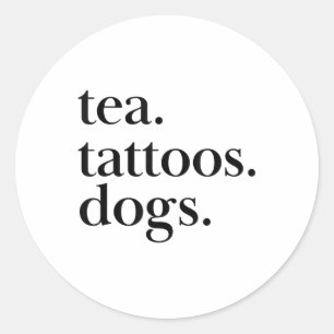 Adesivo Declaração De Texto Simples De Chá, Tatuagens E Cã