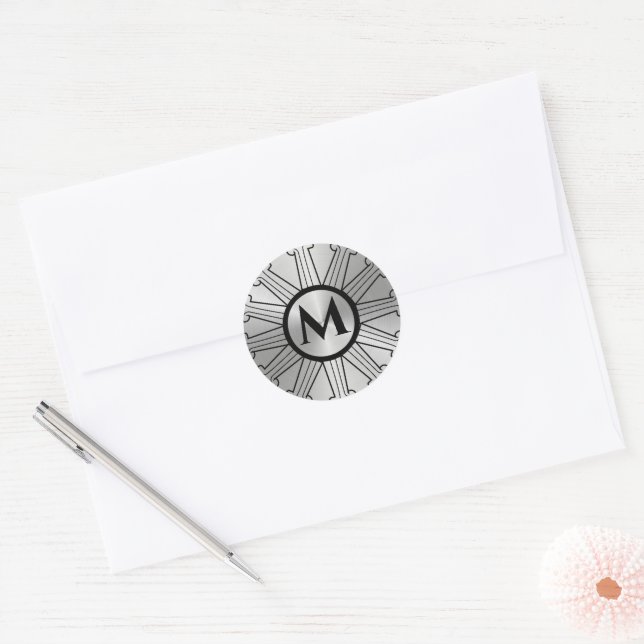 Adesivo Deco de Arte de Monograma Bruto (Envelope)