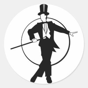 Adesivo Deco de arte do Dancer Tuxedo Top Hat Cane 20