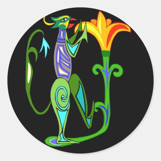 Adesivo Deco De Arte Egípcio Com Vinheta Flor De Lotus (Frente)