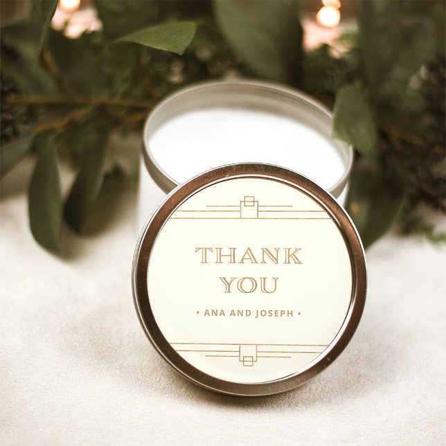 Adesivo Deco Moderno | Casamento Dourado Elegante de Ivory (Criador carregado)