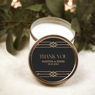 Adesivo Deco Moderno   Casamento Elegante em Preto e Doura