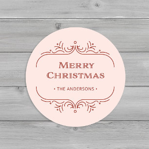 Adesivo Deco Moderno   Pink e Red Merry Christmas