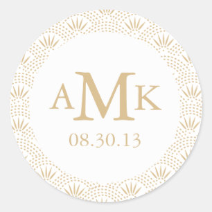 Adesivo Deco Seigaiha Casamento Monogramas