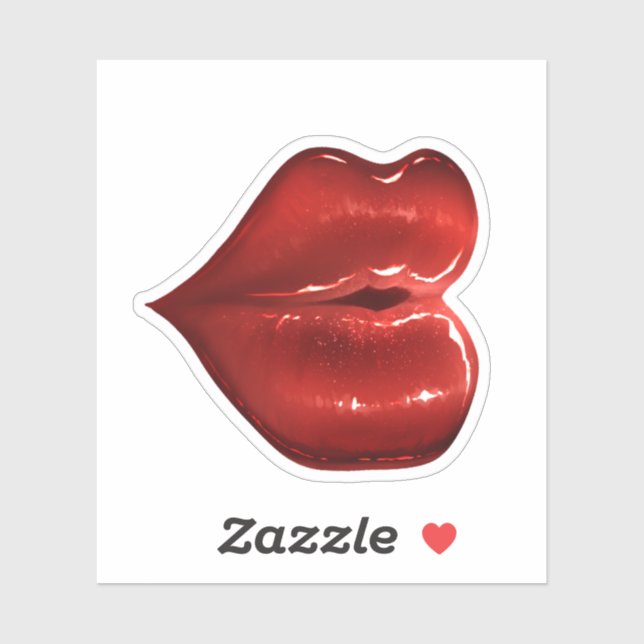 Adesivo Decoração brilhante do álbum de lábios vermelhos (Folha)