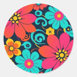 Adesivo Decoração da dopamina - Flores Brilhantes - Retro