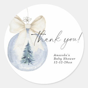 Adesivo decoração de árvore de Natal Baby shower Obrigado