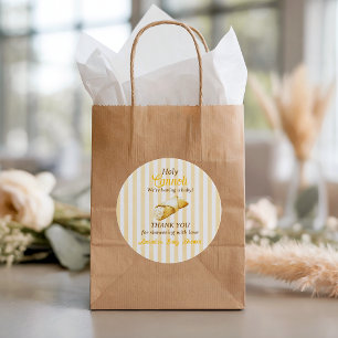 Adesivo Decoração de Chá de Bebê Cannoli Amarelo Italiano