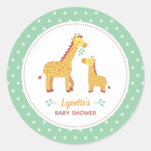 Adesivo Decoração de Chuveiro de Mamãe Girafa Fofa e Bebê