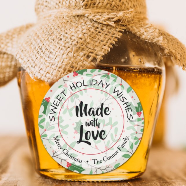 Adesivo Decoração de Natal Feita com Amor Férias (Criador carregado)