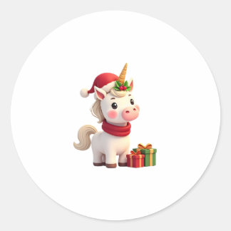 Adesivo Decoração de Natal Unicórnio Camisa de Natal de Un