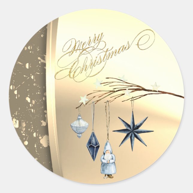 Adesivo Decoração do inverno de Natal Faux Dourada (Frente)