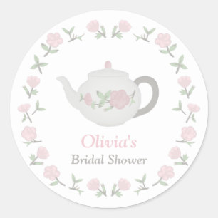 Adesivo Decoração floral do partido de chá de panela do