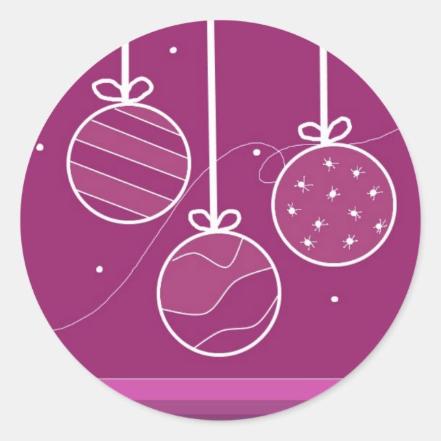 Adesivo Decorações de Natal Roxas (Frente)