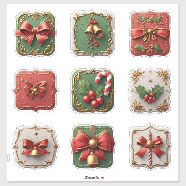 Adesivo Decorações Festivas de Natal (Folha)