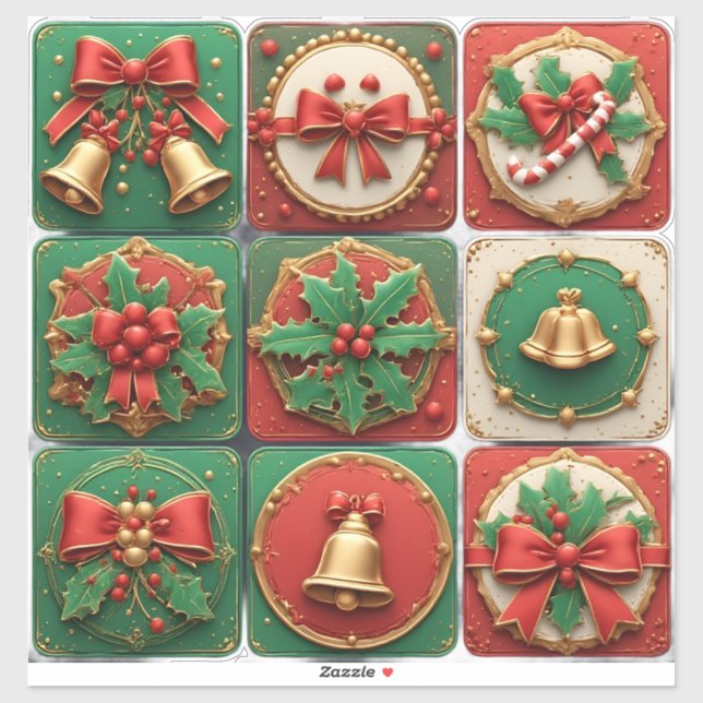 Adesivo Decorações Festivas de Natal (Folha)