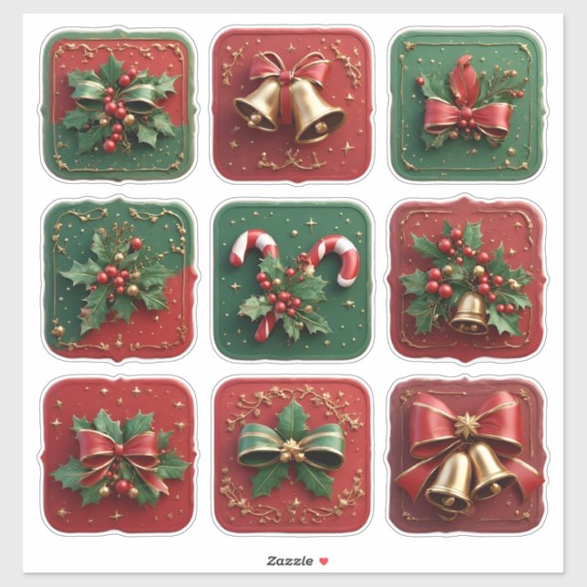 Adesivo Decorações Festivas de Natal (Folha)