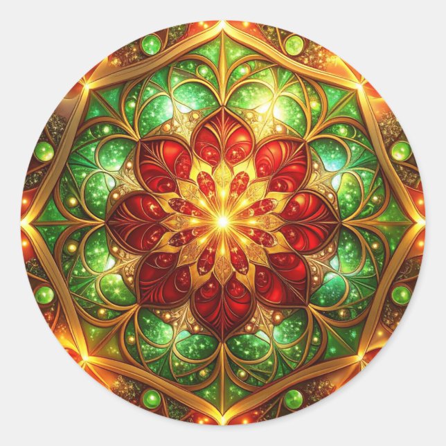 Adesivo Decorative Red Green Holiday Sticker (Frente)