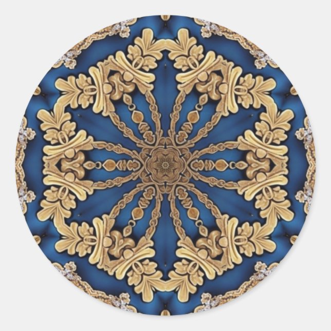 Adesivo Decorativo Azul Dourado (Frente)