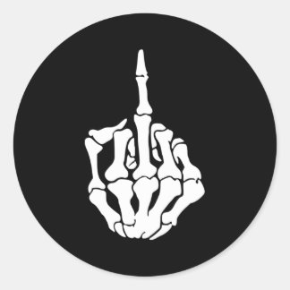 Adesivo Dedo Médio do Esqueleto de Halloween