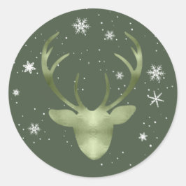 Adesivo Deer Antlers e Snowflakes V2 Green ID861
