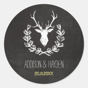 Adesivo Deer Antlers  Selo de Envelope Rústico