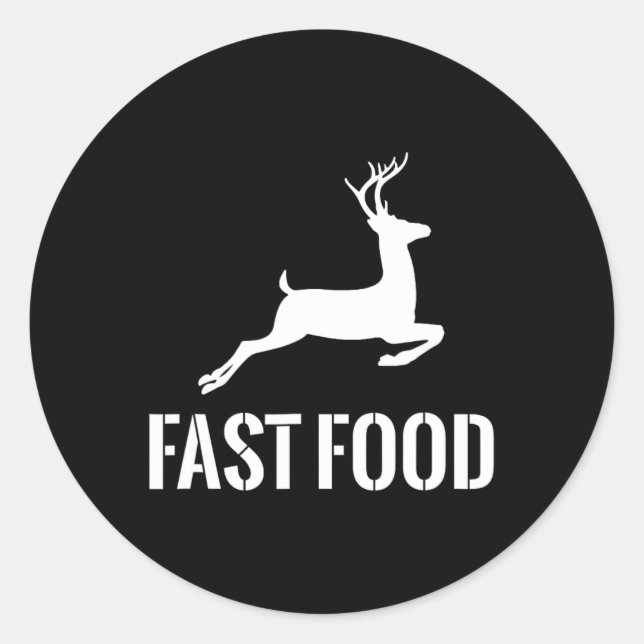 Adesivo Deer Deer Engraçado Hunter De Comida Rápida, Prese (Frente)