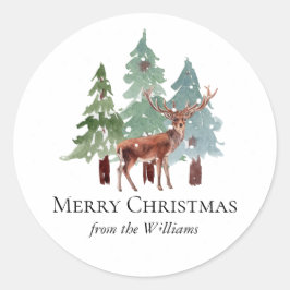 Adesivo Deer E Snowy Pine Natal