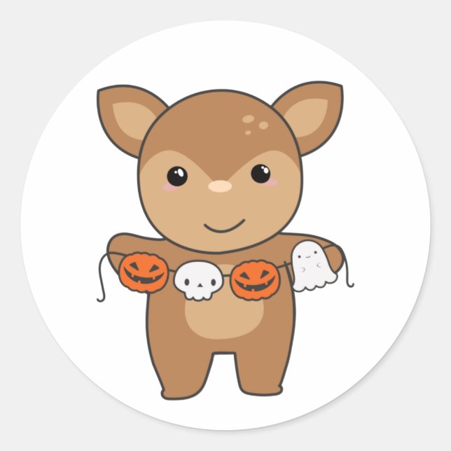 Adesivo Deer Happy Halloween Pumpkin Bat Costume Classume  (Frente)
