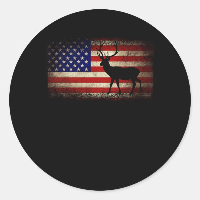 Adesivo Deer Hunting American Flag USA Proud Hunter (Frente)