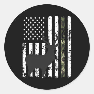 Adesivo Deer Hunting American Flag Whitetail Buck Camo
